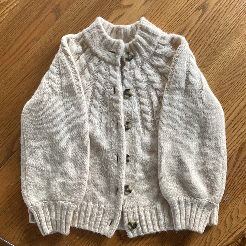 Madewell Cream Cable Knit Cardigan